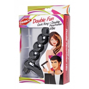 Насадка для двойного проникновения Double Fun Cock Ring with Double Penetration Vibe