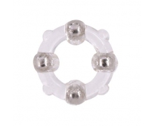 Эрекционное кольцо с 4 бусинами Menzstuff Stud Ring Clear