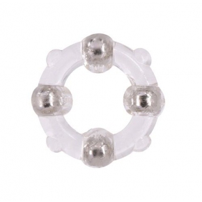 Эрекционное кольцо с 4 бусинами Menzstuff Stud Ring Clear