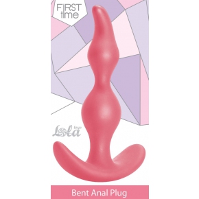 Анальная пробка Lola Toys Bent Anal Plug Pink, розовая