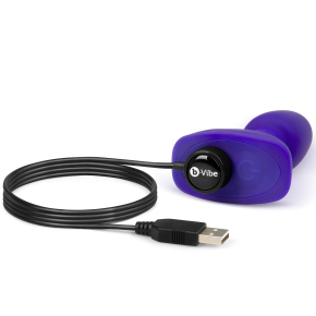 Анальная пробка с римминг-эффектом b-Vibe Rimming Plug Petite, фиолетовая