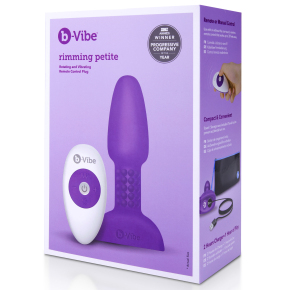 Анальная пробка с римминг-эффектом b-Vibe Rimming Plug Petite, фиолетовая
