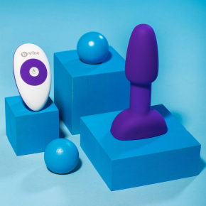 Анальная пробка с римминг-эффектом b-Vibe Rimming Plug Petite, фиолетовая