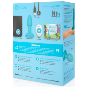 Анальная пробка с римминг-эффектом b-Vibe Rimming Plug Petite, голубая