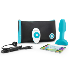 Анальная пробка с римминг-эффектом b-Vibe Rimming Plug Petite, голубая