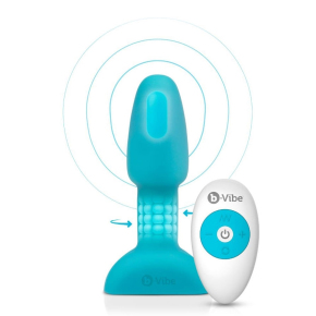 Анальная пробка с римминг-эффектом b-Vibe Rimming Plug Petite, голубая
