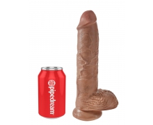 Фаллоимитатор на присоске Pipedream 10" Cock with Balls, кофейный