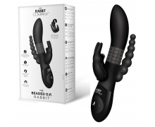 Вибратор с 2 дополнительными отростками Beaded DP Rabbit