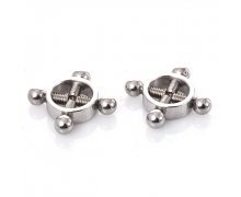 Серебристые зажимы для сосков на винтах