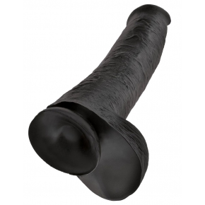 Чёрный фаллоимитатор-гигант 15" Cock with Balls