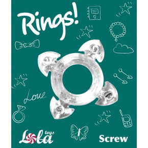 Эрекционное кольцо Lola Toys Screw, прозрачный