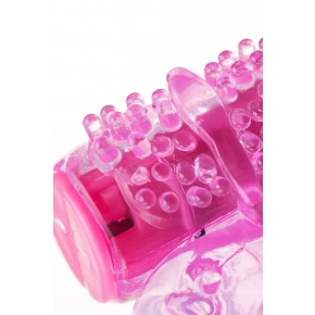 Розовое эрекционное виброкольцо из эластичного геля, ⌀1.7 см