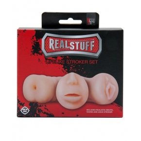 Набор из 3 мастурбаторов RealStuff Lifelike Stroker Set