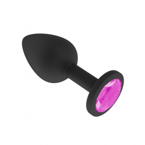 Черная силиконовая пробка с розовым кристаллом