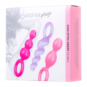 Набор анальных плагов Satisfyer Plugs Silicone, разноцветные