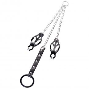 Зажимы для сосков с кольцом для пениса