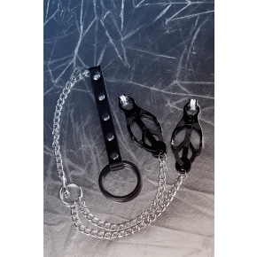 Зажимы для сосков с кольцом для пениса