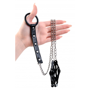 Зажимы для сосков с кольцом для пениса