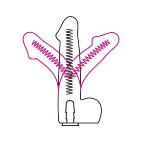 Фаллоимитатор с мошонкой на присоске, 23&times;5 см