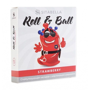 Стимулирующий презерватив-насадка Sitabella Roll & Ball Strawberry