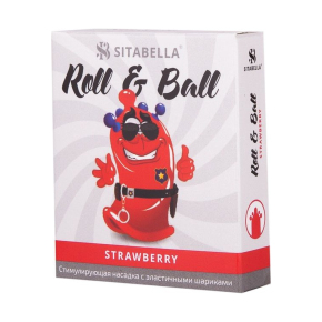 Стимулирующий презерватив-насадка Sitabella Roll & Ball Strawberry