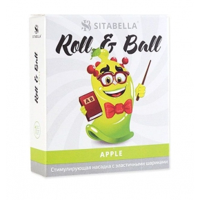 Стимулирующий презерватив-насадка Sitabella Roll & Ball Apple