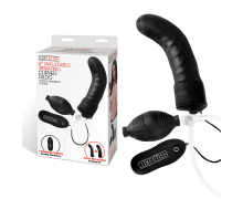 Inflatable Vibrating Curved Dildo — надувной изогнутый фалос с вибрацией и расширением, 16×3.8 см