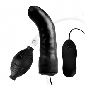 Inflatable Vibrating Curved Dildo — надувной изогнутый фалос с вибрацией и расширением, 16×3.8 см