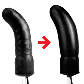 Inflatable Vibrating Curved Dildo — надувной изогнутый фалос с вибрацией и расширением, 16×3.8 см