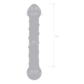 6.5" Spiral Dildo — прозрачный фаллос с голубой спиралью, 17 см