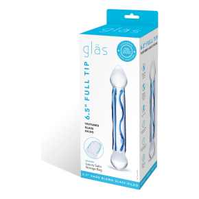 Текстурированный фаллоимитатор из стекла, 17 см