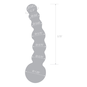 5" Curved Glass Beaded Dildo — изогнутный прозрачный стимулятор, 13 см