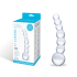 5" Curved Glass Beaded Dildo — изогнутный прозрачный стимулятор, 13 см