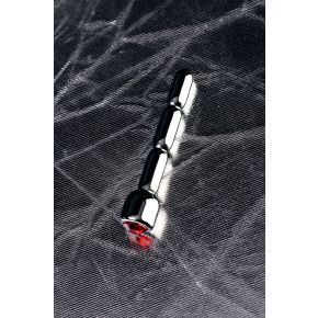 Серебристый уретральный плаг со стразом, 7&times;0.7 см