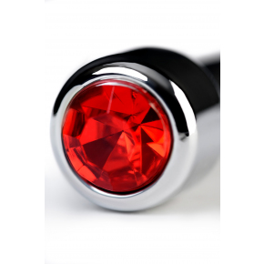 Серебристый уретральный плаг со стразом, 7&times;0.7 см