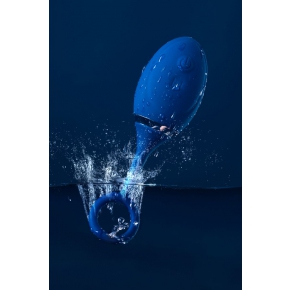 Синяя анальная вибровтулка OPlay Wave с пультом ДУ