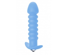 Анальная вибропробка Lola Toys Twisted Anal Plug, голубая