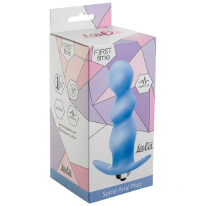 Фигурная анальная вибропробка Lola Toys Spiral Anal Plug, голубая