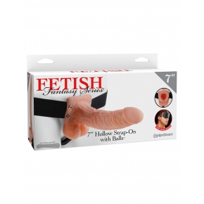 Полый страпон Fetish Fantasy Series 7" Hollow Strap-On with Balls