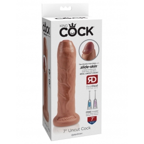 Фаллоимитатор Pipedream King Cock 7" Uncut Cock, мулат