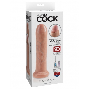 Фаллоимитатор Pipedream King Cock 7" Uncut Cock, телесный