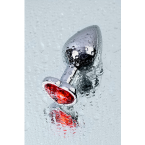 Коническая анальная пробка с кристаллом-сердечком