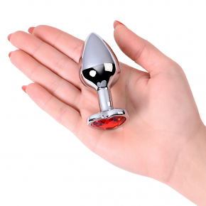 Коническая анальная пробка с кристаллом-сердечком