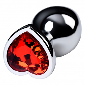 Коническая анальная пробка с кристаллом-сердечком
