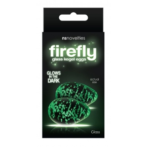 Светящиеся в темноте вагинальные яички для упражнений Кегеля NS Novelties Firefly Glass Kegel Eggs