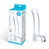 Стеклянный фаллос с мошонкой Glas Curved Glass G-Spot Dildo