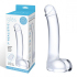 Стеклянный фаллос с мошонкой Glas Curved Glass G-Spot Dildo