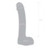 Стеклянный фаллос с мошонкой Glas Curved Glass G-Spot Dildo
