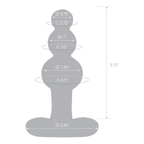 Анальная пробка-елочка с 3 шариками Butt Plug with Tapere Base