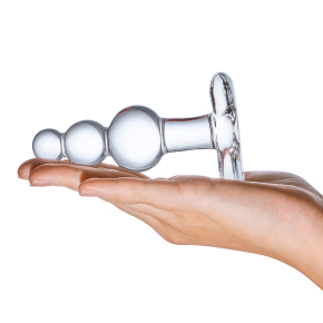 Анальная пробка-елочка с 3 шариками Butt Plug with Tapere Base